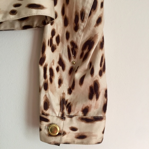 Cheetah Print Gold Studded Crop Jacket - Sz 0 - Picture 5 of 6